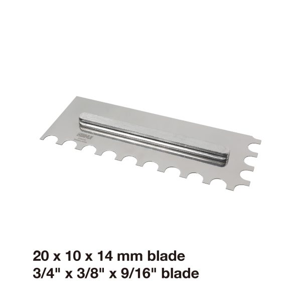 BIHUI Glättekellen-Set RS (8-teilig), 280x115mm, 6x6, 8x8, 10x10, 12x12, 10x20, HT, halbrund – Bild 3