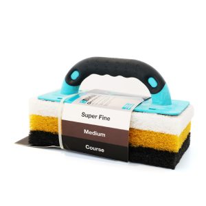 BIHUI Reinigungs-Pad-Set / 250x120 mm 4-teilig, Pad-Aufnahme + Pad grob/mittel/fein;